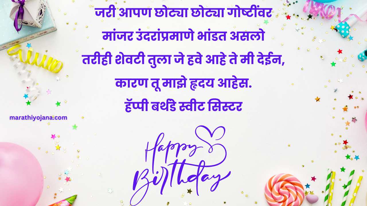 Happy Birthday Message for sister in marathi