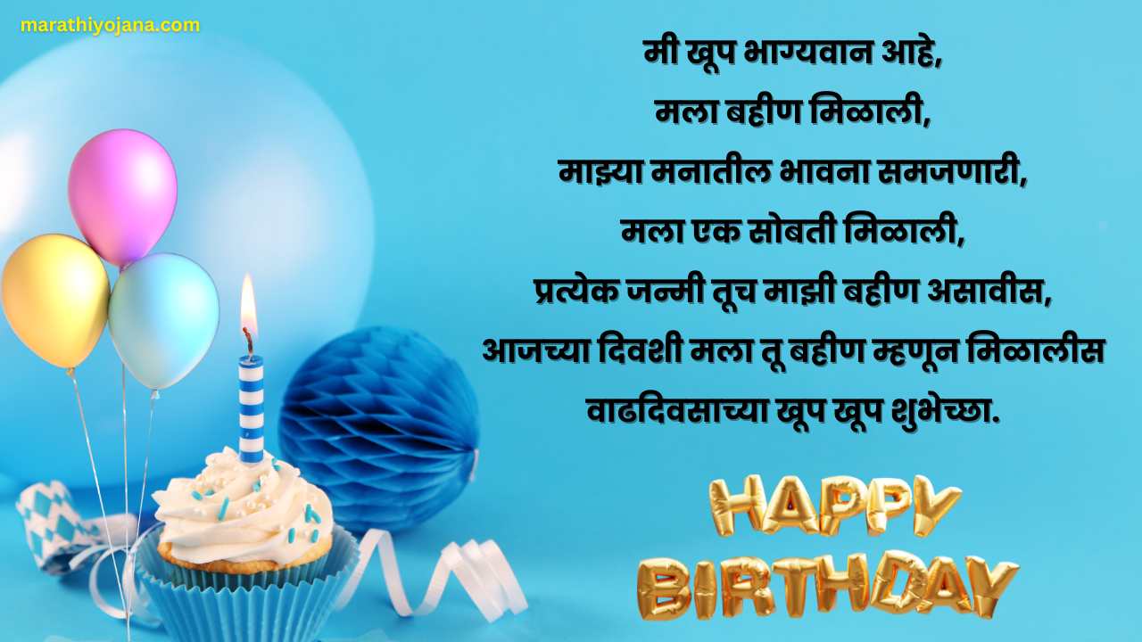 Sister Birthday wishes in Marathi